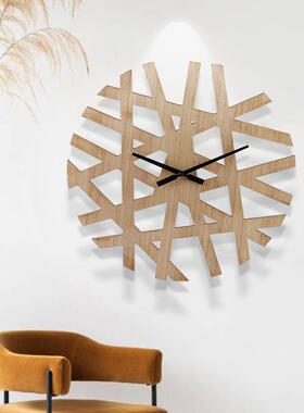 轻时奢15909现代木简约钟尚创意家用钟表客厅挂质墙时挂钟