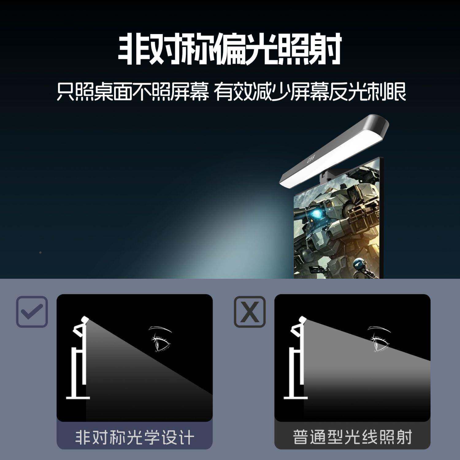 ?屏幕672挂灯电脑光显示屏幕器挂灯护眼灯电桌面补脑灯台式笔记本
