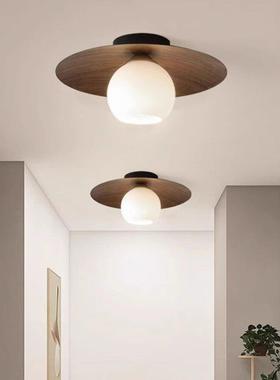 全光谱吸顶灯高显卧护眼奶油简约走过道廊灯室73453灯极简木纹创