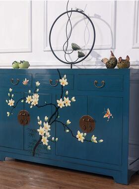 中式实木仿古餐边柜水家用厅储角物收纳隔断72368柜厨餐房柜茶碗