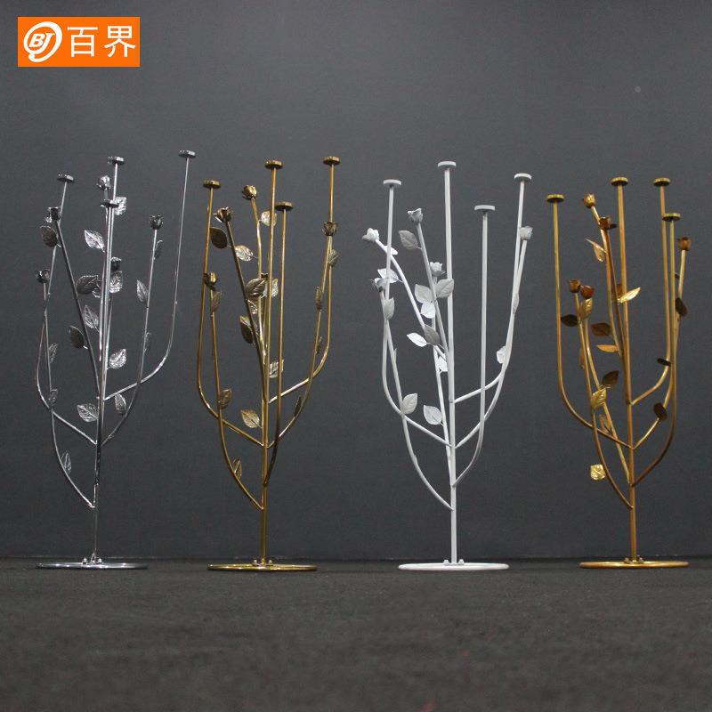 礼百界烛婚台摆件庆婚创454意品道具装饰浪漫餐厅摆设复古铁艺蜡