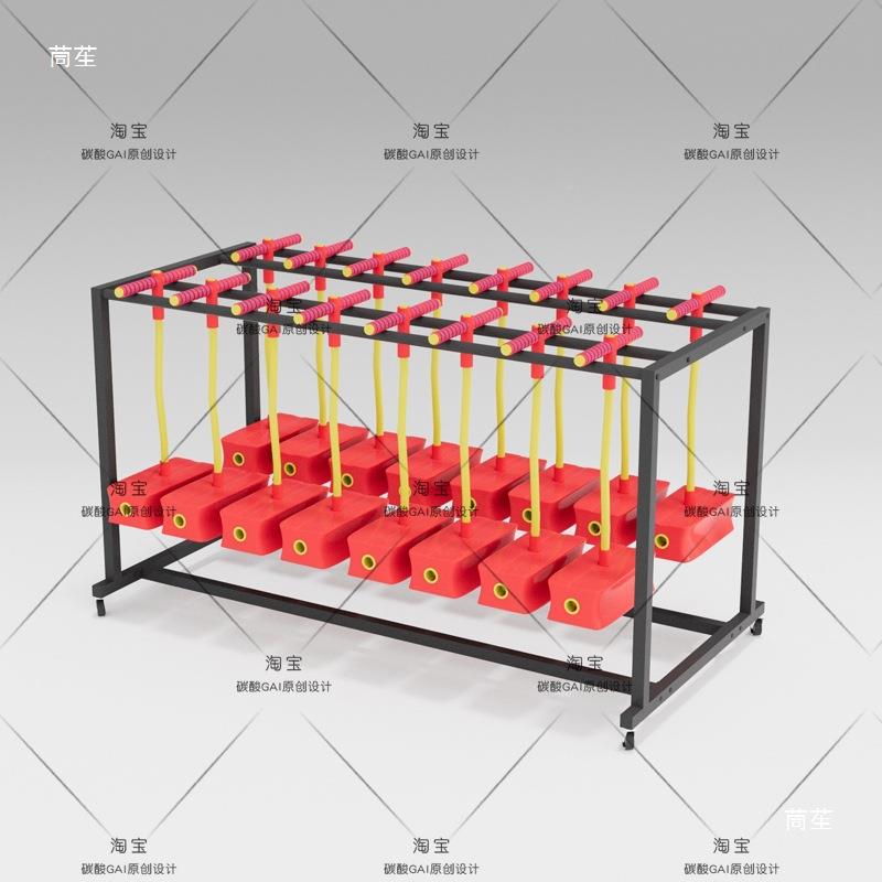 幼儿具园教具无品牌/跳跳杆玩收纳架青蛙存放跳跳跳球收纳车收拾