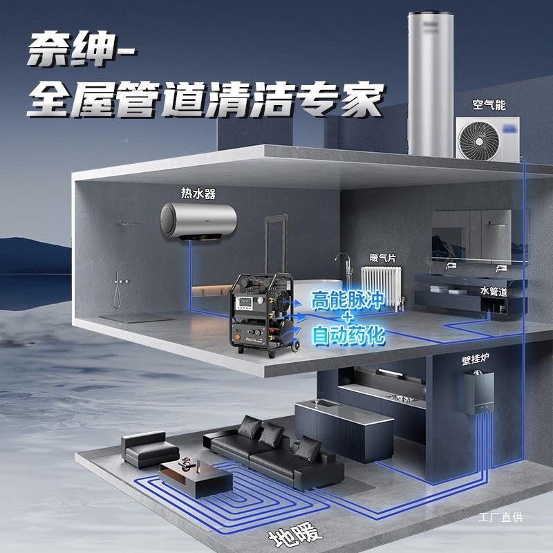奈绅地RFH暖清机洗脉冲一体机全水自动地热暖气片自洗来管道射弹