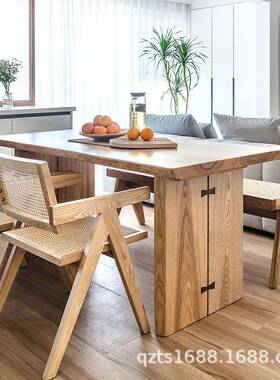 白木大板桌板桌面板工作台转升角降NHG台面原木沙发地台蜡实木板