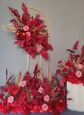 花地排花排套系仿真绢花38766路婚礼T台台引花婚庆背景舞迎宾花艺