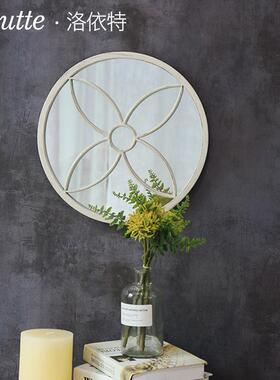 铁镜艺复古装饰欧式法式壁挂镜子玄做关36580客厅户外假窗户挂旧