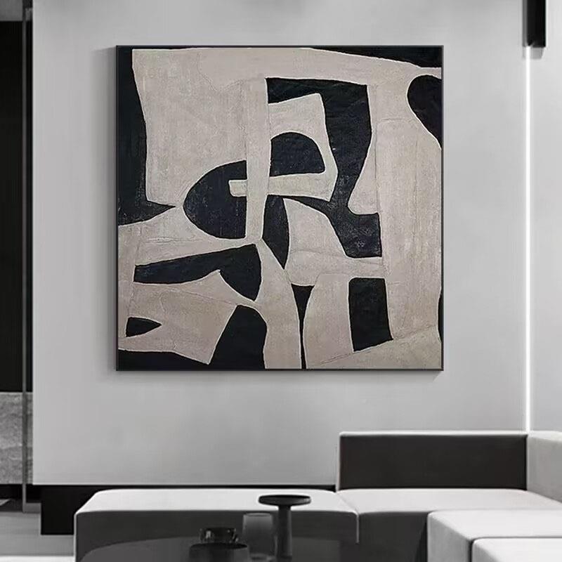 纯手绘抽象餐厅装饰画方形立体肌理高客画QAY档手正工厅餐边柜挂
