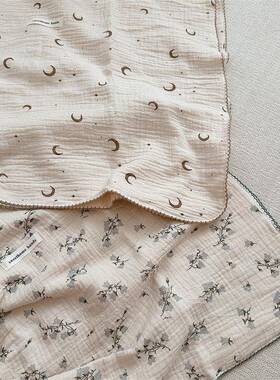 婴纱盖布毯类包方巾宝宝襁褓55315巾包被大巾全儿棉四层纱浴巾