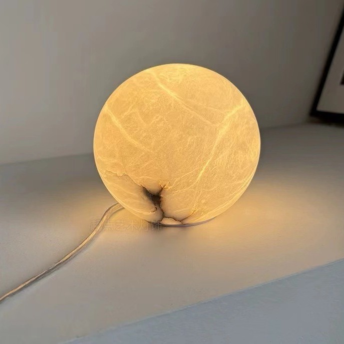 西班牙天然云石圆球氛围小夜灯
