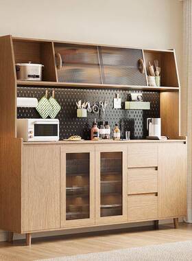 FIQ洞洞板复古餐边柜物靠墙一家用厨房客厅轻奢酒体柜置架实橱木