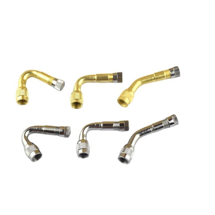 VE36气门嘴金属杆 4292 充气延长管 独轮车充气嘴 90°镀铬