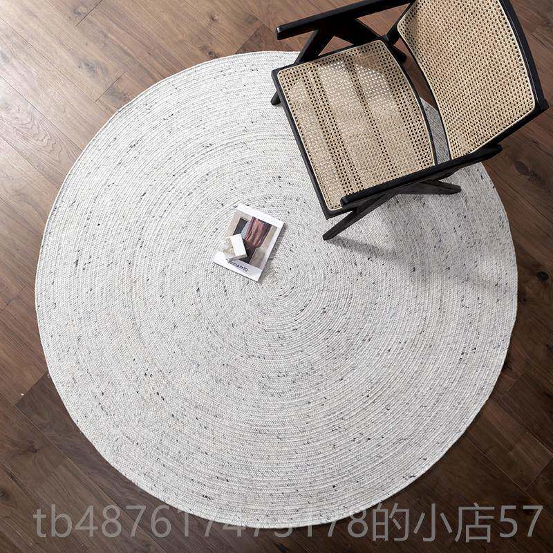 正品视觉味道 印度进口羊毛手工编代织毯素色简约地现床边毯圆地
