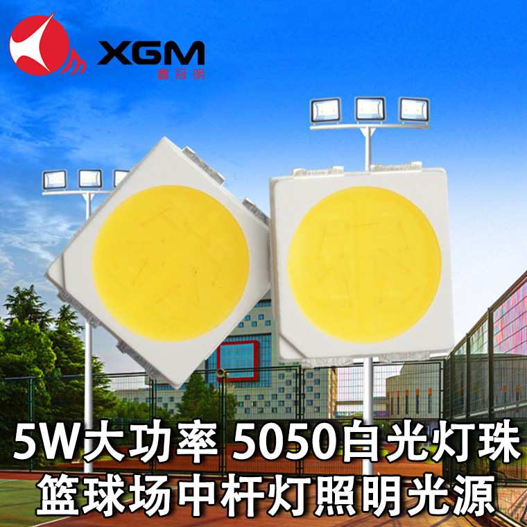 5050大功率户外白灯光源陶瓷灯珠高光效10W超高亮led5050白光灯珠