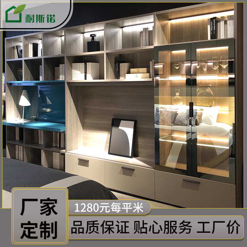 北京厂家全屋定 制欧式现代简约背景墙柜实木门板电视墙柜
