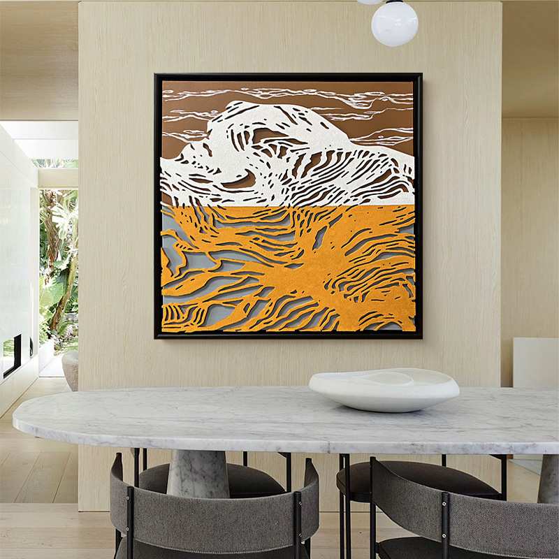 3D立体画客厅挂画沙发背景墙装饰画复古落地样板间立体浮雕画