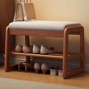 全实木换鞋凳家用玄关长条凳门口简易收纳门外鞋柜可坐鞋架穿鞋凳