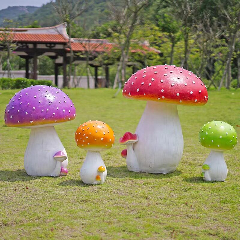 树脂工艺品仿真蘑菇摆件别墅庭院小区花园公园草坪园林景观装饰