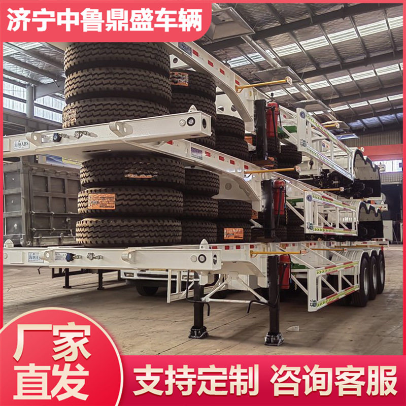 集装箱骨架车三桥骨架式半挂车  骨架半挂车狼狈全挂车集装箱运输