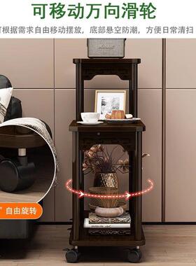沙茶发边几推小车可NQX移小几带轮置物桌落地小茶柜边柜飘动窗侧
