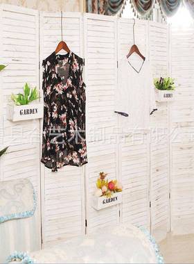 BSA欧叶式折叠木屏客厅室卧酒店镂玄关隔断百白色空木屏风量大从