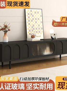 法轻电式视柜茶几一体组奢合简约现代小户型安黑色装电NOF视柜客