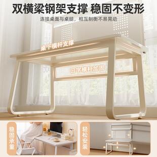 书桌学生家用电脑桌型体台式室卧学FNR习桌写字台小书架一桌子办