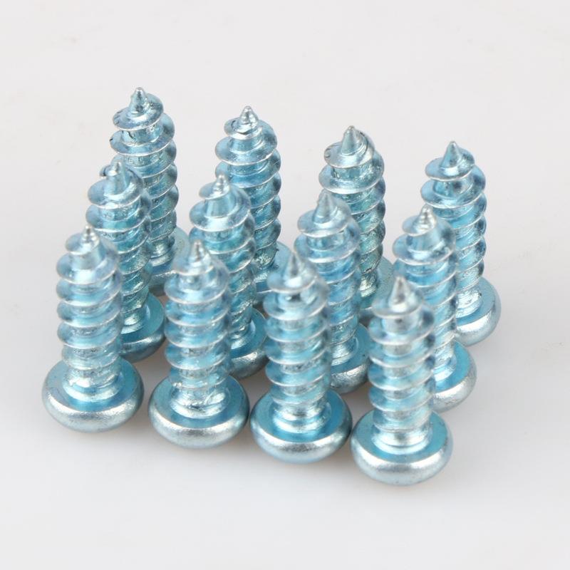 上海高强度半头自攻螺钉蓝白GB845十字圆自攻加486门硬螺丝钉窗丝