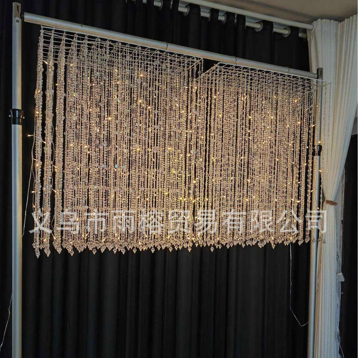 榕亚力珠克链珠吊帘挂帘悬挂婚庆婚帘礼场景发光雨装GHI饰吊顶混