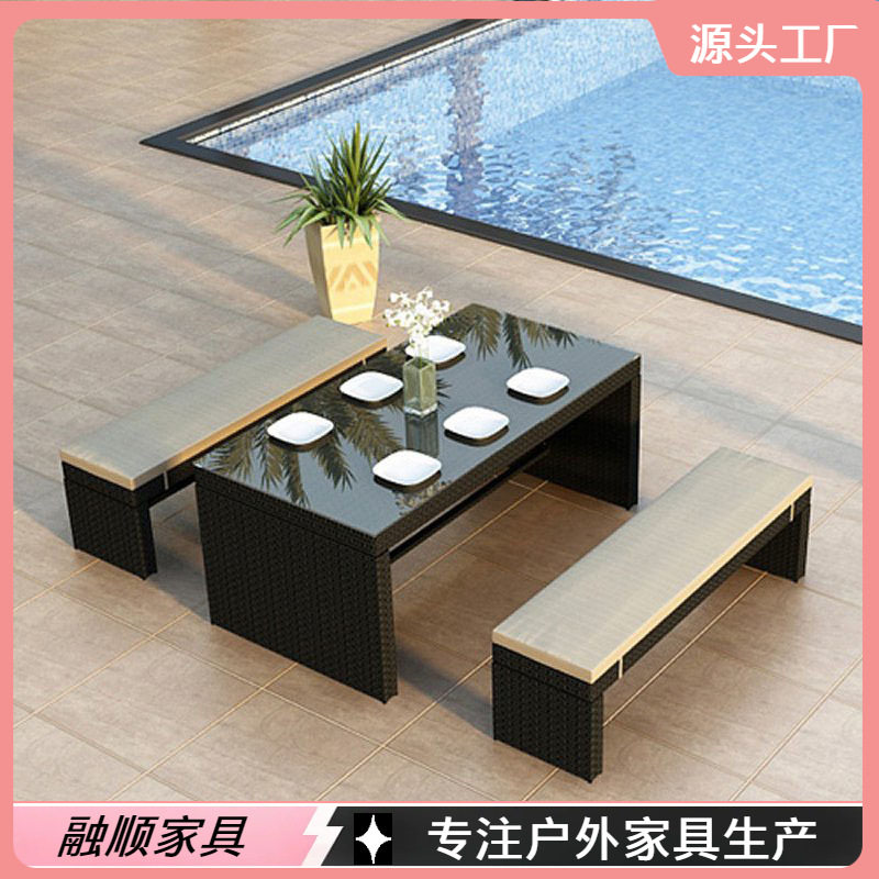 户外藤椅三件套组合室外庭院露台桌椅铁艺藤编休闲腾椅阳台小茶几