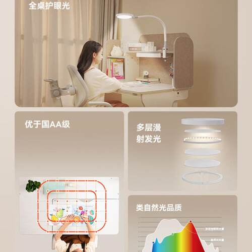 孩视用宝可夹19337式台灯全谱国AA级儿光童学习书桌竖夹阅读眼灯T