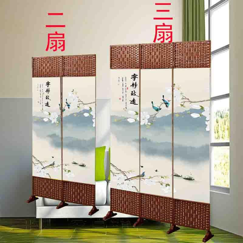 新款屏装移动定风制可折叠隔断定985办制玄关公室墙帘饰客厅卧室