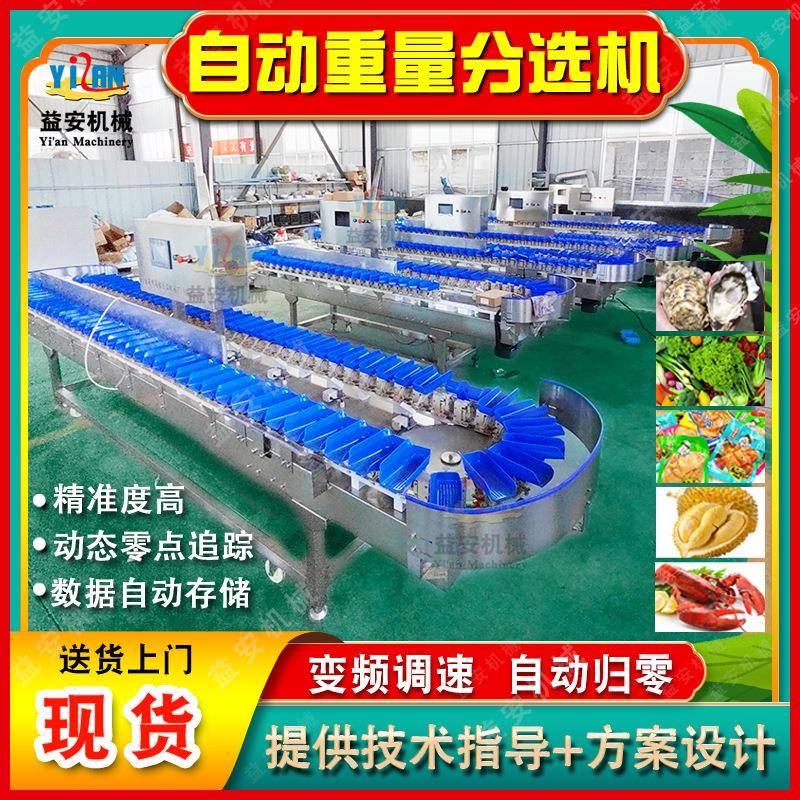鲳自鱼重量别分机多级自动称重分拣机选全动多工UPX位筛选机