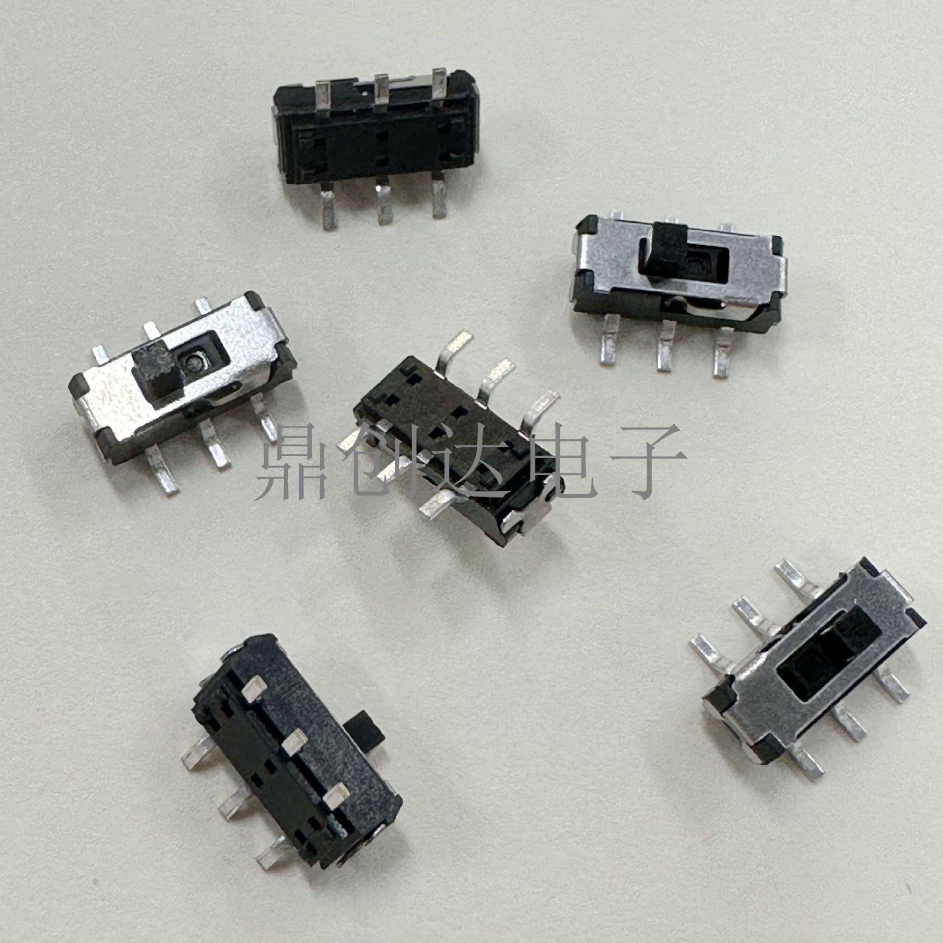 耐高温立六脚拨动开关TUB微档型两贴片拨开动关双排六脚式滑动开
