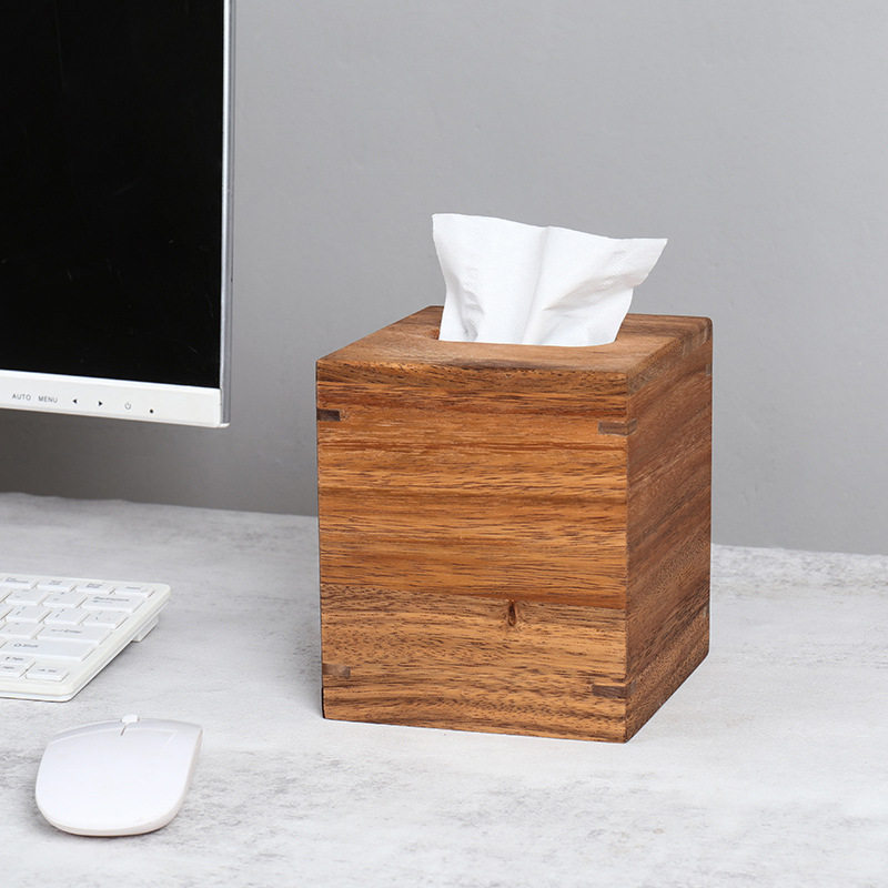 实木抽纸盒酒店办公桌面纸巾盒