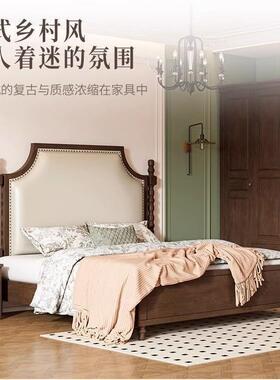 美式约白色软包实木床简ZMQ1式.8双人床1.5法物现代公主复古婚床
