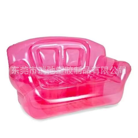 工床厂直销PVC充气沙40321发懒人沙发户叠外折躺透明双椅人沙发加