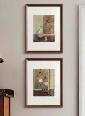 静物画法式室中国风客挂厅装饰画关中古风书房玄壁ZP-030画卧实木