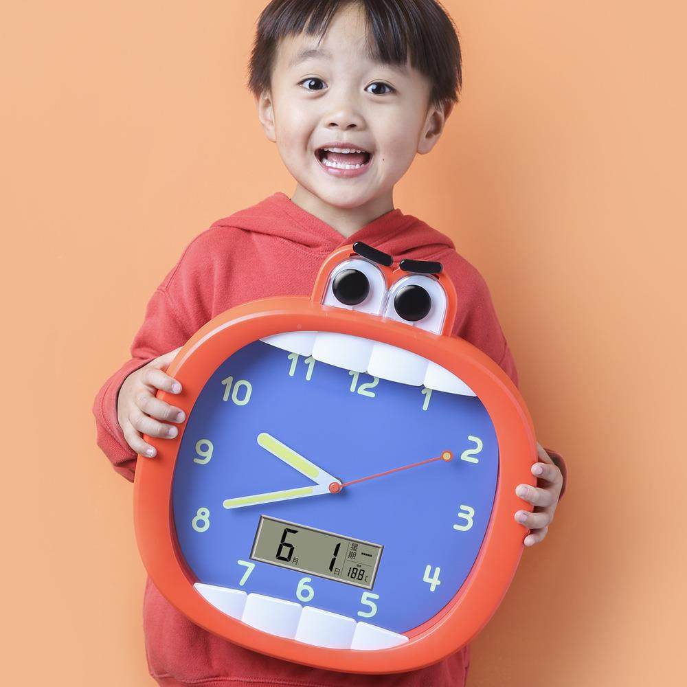 厂品货新挂墙钟方形数字静音家超级大嘴饰可爱儿童客厅时闹钟挂钟