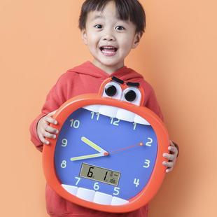 厂品货新挂墙钟方形数字静音家超级大嘴饰可爱儿童客厅时闹钟挂钟