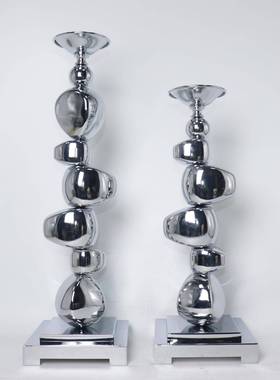 拉客厅1台家居摆件木鱼堆烛铁摆件电镀丝防锈防艺潮软装修饰品摆