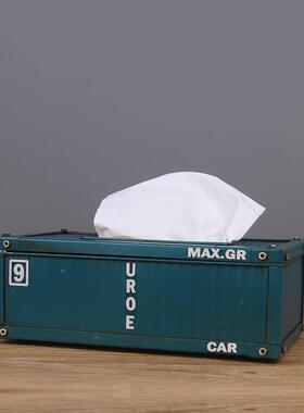 直销复古纸盒欧式集装箱仿无品牌/艺真手绘抽铁纸纸巾盒艺术抽盒