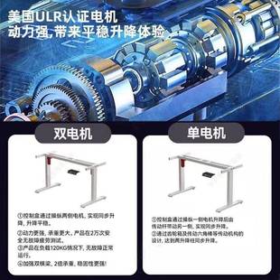 智能电降动升降脑桌腿双电771机双横桌梁办公桌电支架学习书桌升