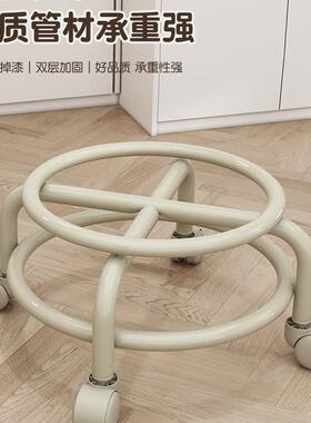 万凳向轮家用凳子滑轮矮YSA凳带儿小童带滑轮板懒人圆娃凳靠背椅