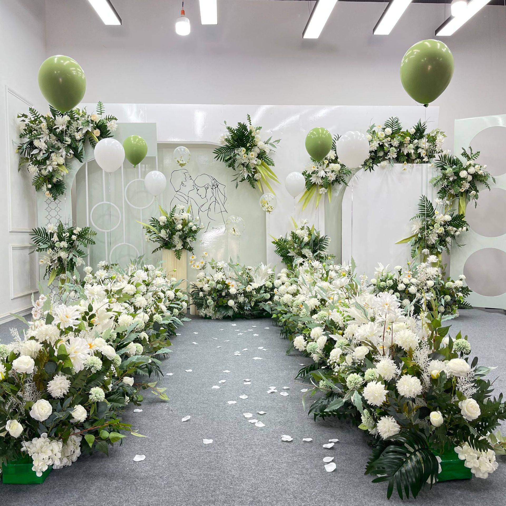 森系婚礼路引仿真花套装