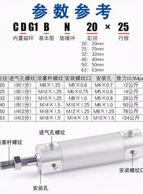 SMC机械手迷气缸CDG1BN20/25/3SIF22/40/50/63-50-5-100-1507-00