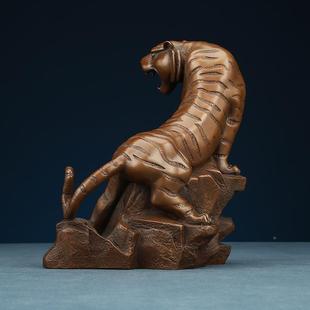 铜上山虎摆件生紫铜23#肖虎客寅虎铜老虎厅书房办室柜台摆公设工