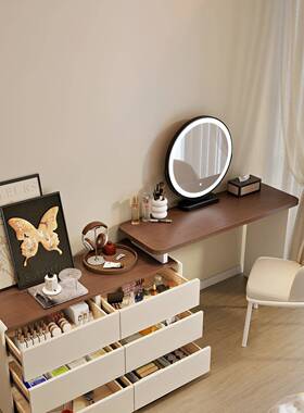 TRF202体5新实木梳台斗柜一卧室现代简约床尾柜奶油风转角款化妆