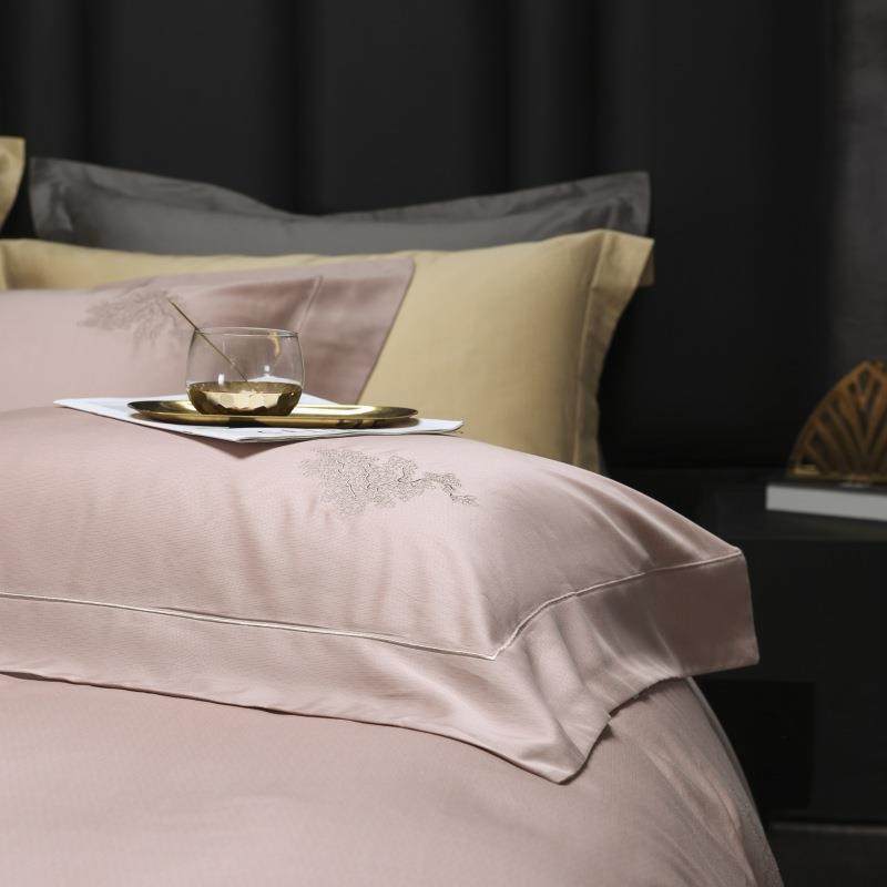 奶奶做2四4曲新款天棉刺丝绣件套-曲艺VBW风华1.8m床单款四件套艺