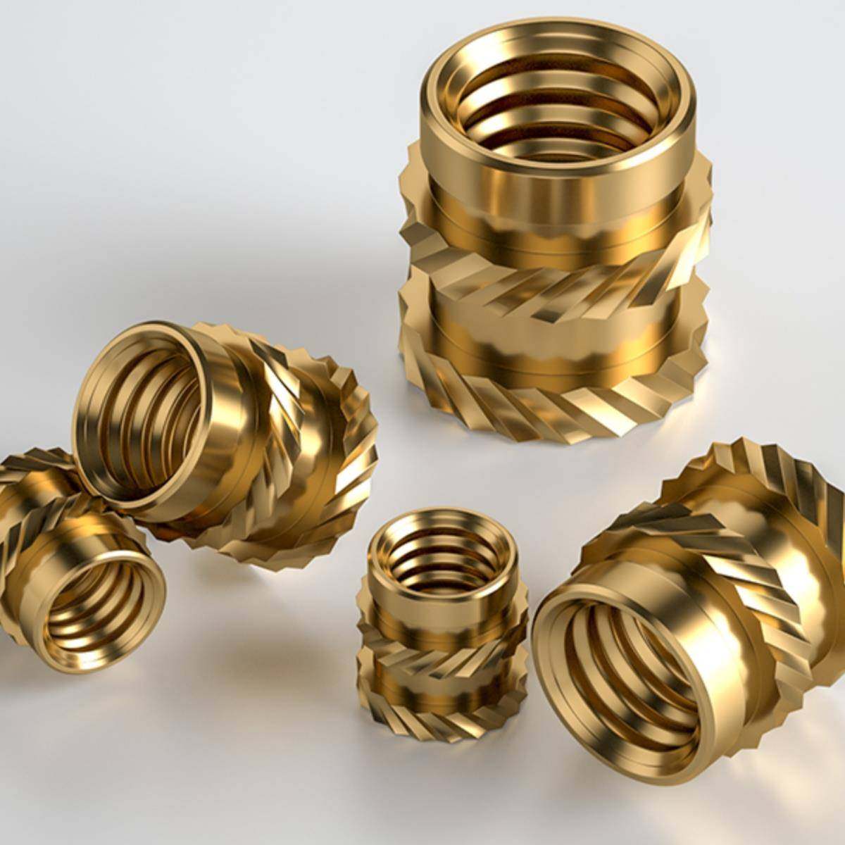 铜螺母嵌件土八斜纹热熔镶嵌热压螺母M1M1.2M1.4M1.6M2M3M4M5M6