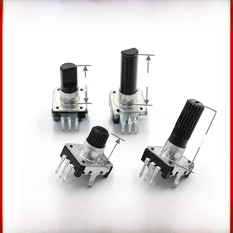 Ec12无限旋转编码器塑料轴电位器梅花柄半轴15/20mm 3针5针带开关